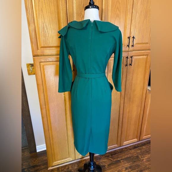 GRACE & GLAM EVITA WIGGLE DRESS EMERALD GREEN - Picture 5 of 8